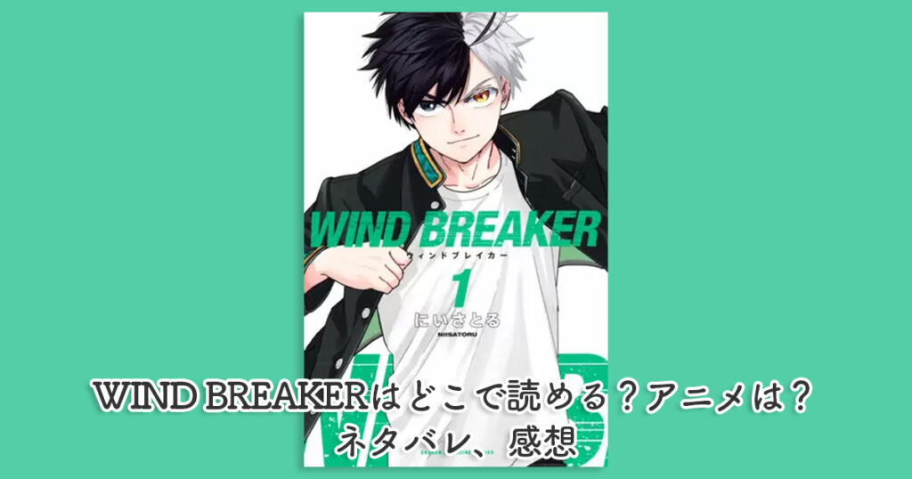 wind breakerはどこで読める？アニメは？ネタバレ、感想